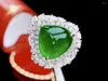 Cluster Rings GUILD HJY Emerald Ring Pure 18K Gold Jewelry Nature Green 5.96ct Gemstones Diamonds Female For Women Fine