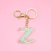 Keychains Cute Gold Green Gradient Colorful Resin Letter A-z Women's Handbag Backpack Pendant Fashion Car Jewelry Keychain G230525