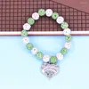 Charm Bracelets Custom Design White Green Disco Ball Crystal Beads Heart Inlay Sticker Greek Letters Iota Phi Lambda Bracelet Elastic For