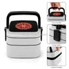 Ensembles de vaisselle Fire Red Double Layer Bento Box Portable Lunch For Kids School Logo Chili Rhcp Peppers