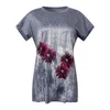 Women's T Shirts Tall Women's Summer Loose Casual Sleeve Short Printing T-shirt O-Neck Retro Top Womens Tops Fit