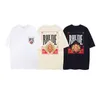 Дизайнерская модная одежда Футболки High Street Fashion Brand Rhude New Card Letter Printing Couples Summer Cotton Loose Short Sleeve Tshirt Хлопковая уличная одежда To