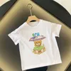 Designer Kinder Kurzarm Baby Mädchen Luxus Tops Klassische Kinder T-shirt Baby Kinder Kleidung Cartoon Druck T-shirt Kind Sunmmer Kleidung dhgate