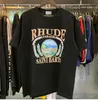 RHUDE TシャツカジュアルコットンメンシャツサマーストリートスケートボードメンズTシャツ半袖ブランドTシャツ高品質の米国サイズS-XL