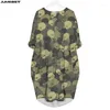 Casual Dresses Jumeast Women 3D Batwing Pocket Dress Oversized Female Streetwear Skull Camouflage Pullover Summer Skirt Nightdress