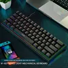 Клавиатуры 61 клавиши 60% мини-игр механическая клавиатура RGB Hotswap Type-C Wired Gamebards Ergonomics Клавиатура PBT Клавицы для Gamer G230525