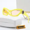 Versage Sunglasses Runway Cat-Eye Sunglass明るい黄色のフレームPolit Goggles Small Frame Fashion Trend Vintage Ladies Glass ogine Original Case Designes Sunglasses