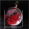 Charms Creative Dried Flower Pendant för örhänge Halsband Kvinna Fashion Glass Ball Pressed Diy Jewelry Accessories Drop Delivery Fin Dhoek