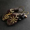 Keychains 2023 Fashion Hand-woven Musical Note Leather Alloy Keychain Small Jewelry Charm Men's Car Wings Compass Key Ring