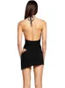 Nieuw in jurken voor vrouwen 2023 Halter Backless Jersey Nightclub Party Outfits Fashion Streetwear Black Y2K -jurk