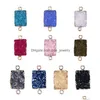 Charms Fashion Resin Stone Druzy Charm Natural Gemstone Square 10 Colors Pendant For Diy Jewelry Making Bracelet Necklace Earring Dr Dhbtt