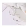 Hoop Huggie proste geometryczne kolczyki falowe Sier Złoty Kolor Splowany Krąg dla kobiet Wedding Bridal Biżuter
