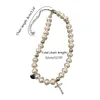 Chains Irregular Imitation Pearls Necklace Jewelry For Rhinestone Cross Crystal Pen 40GB