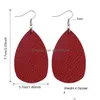 Charm New Unique Design Pu Leather Oval Earrings For Women Girls Fashion Simple Statement Colorf Teardrop Hook Jewelry Gifts Drop Del Dhh2K