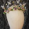 Flower wreath, crown, princess, super fairy dance performance, butterfly hair band, handcrafted, forest style children's walk, pearl hair band FG-0083-A