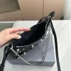 LE Designer Sacs À Bandoulière Chaîne Sac À Bandoulière Femmes Totes Sacs À Main Mode Argent Chaîne En Cuir Fourre-Tout Cross Body Moto Sac Petits Sacs À Main 19cm