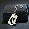 Key Rings Nieuwe DIY A-Z Hen's Metal Keychain Damesauto Keyring Simple Letter Name Keyholder Partij Gift Jewelry G230526