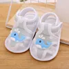 First Walkers Infant Baby Boy Girl Sandalias de verano Patrón de oso Zapato de algodón hueco Prewalker para interiores Zapatos de suela blanda para niños pequeños Walker 230525