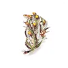 Broches PD 2023 BROCHE 9 couleurs fleur feuille forme haut de gamme exquis verre métal hiver vêtements accessoires tournesol bijoux