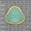 Pendant Necklaces 1 PC Light Green Agate Carving Buddha Gold Plated Necklace Bracelet Earrings Religious