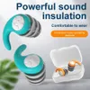 3 lager Portabla öronproppar Ljudreduktion Plug Ear Hearing Protection Silicone Anti-Noise Plugs för att resa sömnvattentät
