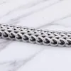 Link bransoletki srebrny kolor dwuwarstwowy tkanin łańcucha z pojedynczym klamrem stali nierdzewnej bransoletki biżuteria