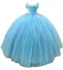 Quinceanera sukienki Księżniczki Aplikacje Kryształowy koralik ukochany suknia balowa z tiulowym koronkowym up plus size słodka 16 debiutanta przyjęcie urodzinowe vestidos de 15 anos 132