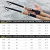 Boat Fishing Rods Promotion 1.8m 2.1m 2.4m 2.7m Spinning Fishing Rod M power Hard Telescopic Carbon Fiber Travel pole wooden handle 230525