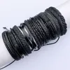 Charm Armbänder 30set/Lot 10 teile/satz Einfache Handgewebte Schwarze Leder Armband Mode DIY Kombination Schmuck Frauen Männer
