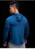 남자 티셔츠 브랜드 가을 가을 겨울 달리기 후드 티 셔츠 셔츠 남자 체육관 의류 긴 소매 슬림 티 셔츠 보디 빌딩 및 피트니스 스포츠웨어 Tshirt J230526