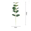 Decoratieve bloemen 10 stks kunstmatige plastic planten bladeren bladeren boomgroen eucalyptus tak voor tuin bruiloft decoratie nep gebladerte kerst