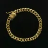 Designer-Mami-Armband mit kubanischen Gliedern für Herren, Kettenset aus vergoldetem Edelstahl, 8 mm