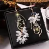Baumelnde Ohrringe, Sommer-Mode-Trend, einzigartiges Design, exquisite asymmetrische Kristall-Blumen-Spitze, Damen-Schmuck, Party-Geschenk, Großhandel