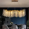 Lustres Moderne Led Lustre En Cristal Éclairage Bande Art Branche Salon Salle À Manger Lampe Décor À La Maison Intérieur Suspendu