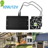 New Portable 10W 12V Dual Solar Exhaust Fan Air Extractor for Office Outdoor Dog Chicken House Greenhouse Waterproof Solar Panel