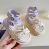 First Walkers GLADIATOR Girls Sandals Polka Dot Printing Pleated Kids Chic Gradient Sweet Princess Mary Jane Thick Bottom Children Shoes 2023 230525