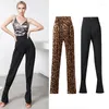 Stage Wear Pantaloni a vita alta Leggings a gambe larghe Donna Latin Dance Adult Female Modern Performance SL5125