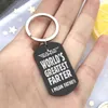 Keychains for Men Letter World's Greatest Farther Father's Day Birthday Gift Key Chain Rings Stainless Steel Fashion Jewelry Car Keys Black Color 38*22mm