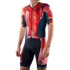 Racing Set Wattie Ink Triathlon Suit 2023 Men Short Sleeve Road Bike Cycling Jumpsuit Trisuit Tights Onepiece