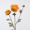Fleurs décoratives 3heads / ross roses imitation table décoration de soie de fleur salon décor d'automne artificiel