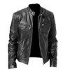 Men's Jackets Black/Brown/Khaki/Red Leather Jacket High Quality Thicken Long-Sleeve For Men Boy Youth