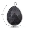 Charms Natural Black Flash Stone Charm Handmased Pendant For Necklace Jewelry Making Accessories Diy Drop Leverans Fyndkomponenter DHPIU