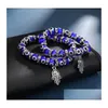 Perlen 8 mm Türkei böse blaue Augen Stränge Armbänder Kette Männer Frauen Kinder religiöse Hamsa Hand Charm Armband Armreifen handgefertigten Schmuck Dhzua