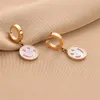 Cute Women Jewelry Smile Charm Earring Gold Stainless Steel Huggie Earrings