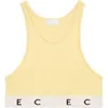 Zomer Half rits gebreid vest Stretch Crop haltertop voor dames