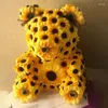 Decorative Flowers Artificial Sunflower Bear Decor Tabletop Sitting Companion Ornament For Bedroom Terrace Bookshelf