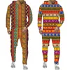 Survêtements pour hommes série Totem africain sweat à capuche pour hommes/femmes/ensemble Tribal ethnique imprimé sweats pantalons costume mode Couple vêtements de sport