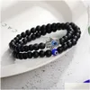 Perline 2 pezzi tacchino male occhi azzurri bracciali fili gioielli all'ingrosso per uomo donna religioso Hamsa mano braccialetto di fascino braccialetti goccia Dh5Fx