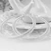 Orecchini a cerchio in argento sterling 925 placcato spesso a forma di molla rotonda 62X62MM gioielli classici per feste di fidanzamento femminile di moda