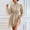 Abiti casual LiTi Dress Frammentary Women Winter Long Sleeve Cake Skirt nelle stagioni primaverili e autunnali